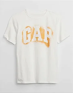 Camiseta Infantil Logo, Branca, GAP