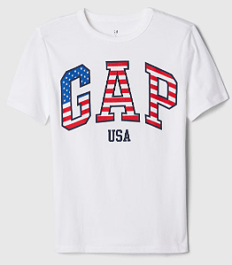 Camiseta Infantil Logo, Branca, GAP