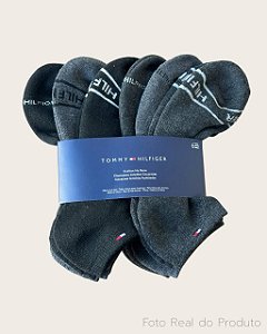 Kit com 6 Pares de Meias Invisíveis, Cores Escuras, Tamanho 39 ao 44 BR, Tommy Hilfiger