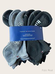 Kit com 6 Pares de Meias Invisíveis, Cores Escuras, Tamanho 39 ao 44 BR, Tommy Hilfiger
