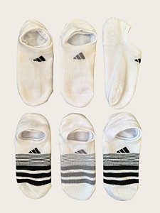 Kit com 6 Pares de Meias Super Invisíveis, Modelo Superlite, Tamanho 34 ao 39 BR, Adidas