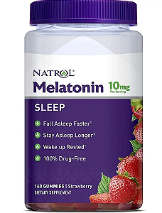 Melatonina, 10 mg, Sabor Morango, 140 Gomas, Natrol