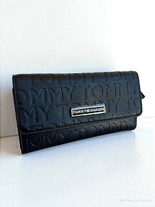 Carteira Feminina com Logo em Relevo, Preta, Tommy Hilfiger