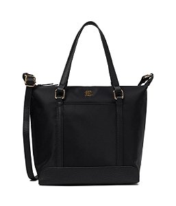 Bolsa Tote Média com Alça Dupla, Preta, Tommy Hilfiger