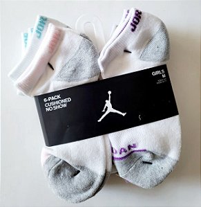 Kit com 6 Pares de Meias Invisíveis, Tamanho 35 ao 38 BR, Jordan