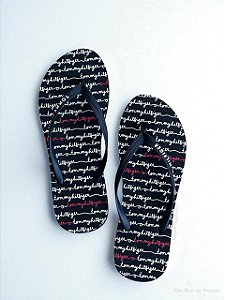 Chinelo Feminino Adulto, Azul Marinho, Tamanho 34/35 BR, Tommy Hilfiger