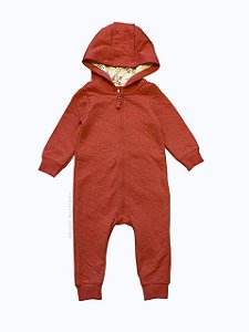 Macacão Matelassado com Zíper e Capuz, Vermelho Queimado, Carter’s