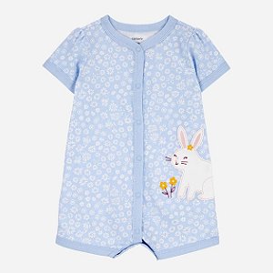 Macacão Curto de Bebê, Romper, Coelhinho Azul, Carter’s