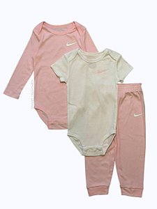 Conjunto de Bebê 3 Peças com 2 Bodys e Calça, Nike