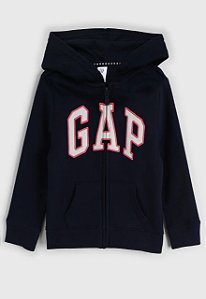Moletom Infantil com Capuz e Zíper, Azul Marinho, GAP