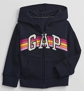 Moletom Infantil com Capuz e Zíper, Azul Marinho, GAP