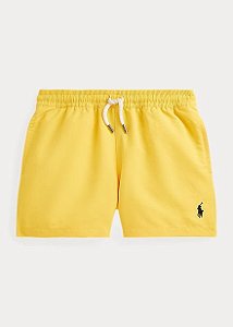 Short Infantil, Amarelo com Logo Bordado, Polo Ralph Lauren