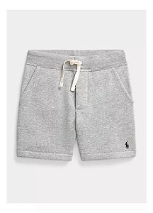 Bermuda Infantil com Logo Bordado, Cinza Mescla, Polo Ralph Lauren