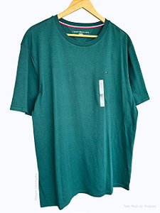 Camiseta Masculina, Verde Escuro com Logo, Tommy Hilfiger