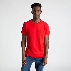 Camiseta Masculina, Vermelha com Logo, Tommy Hilfiger