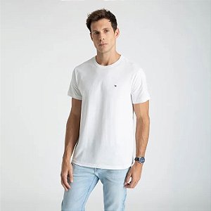 Camiseta Masculina, Branca com Logo, Tommy Hilfiger