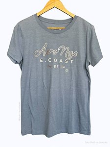 Camiseta Feminina, Azul Estampada Aero Nyc, Aéropostale