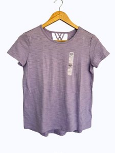 Camiseta Infantil com Detalhe nas Costas, Lilás Claro, Gap