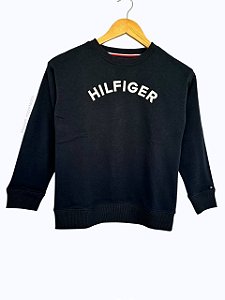 Moletom Infantil Leve com Estampa Hilfiger, Azul Marinho, Tommy Hilfiger