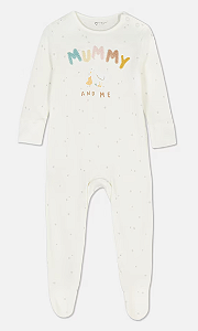 Macacão de Bebê, Off-White com Estrelinhas, Primark