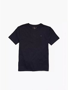 Camiseta Infantil Clássica Logo, Azul Marinho, Tommy Hilfiger