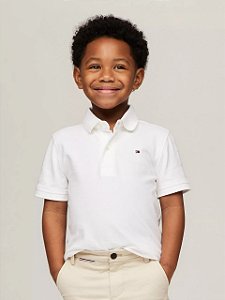 Camiseta Polo Infantil, Branca, Tommy Hilfiger