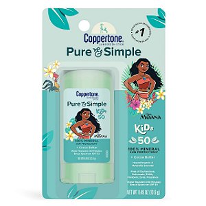 Protetor Solar Mineral Stick para Bebês, Moana, FPS 50, 13.9 g, Coppertone