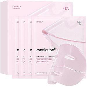 Máscara Facial Hidratante e Firmadora, PDRN Pink Collagen Gel Mask, Caixa com 4 Unidades, Medicube