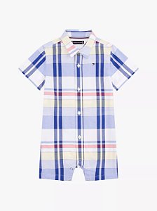 Macacão curto de bebê, Xadrez Multicolorido com Gola Polo, Tommy Hilfiger