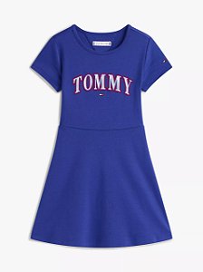 Vestido infantil, Azul com Logo Tommy Bordado, Tommy Hilfiger