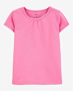 Camiseta infantil, Básica Rosa Pink, Carter's