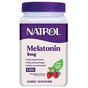Melatonina, 5mg, Sabor Morango, 180 Gomas, Natrol