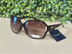 Óculos de Sol Feminino, Modelo WPOL33, Marrom Tartaruga, Tommy Hilfiger