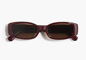 Óculos de Sol Retangular, Burgundy, H&M