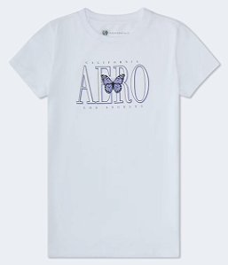 Camiseta Feminina Borboleta, Branca, Aeropostale