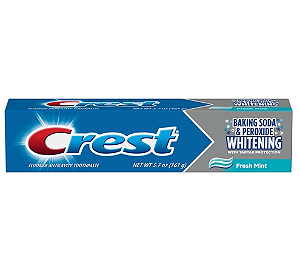 Creme Dental Clareador, Baking Soda & Peroxide Whitening Fresh Mint, 161g, Crest
