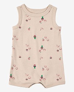 Macacão Curto de Bebê, Romper, Estampa de Cocos, Carter’s