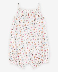 Macacão Curto de Bebê, Romper, Estampa Floral, Carter’s
