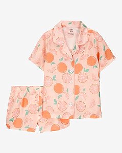Pijama Infantil 2 Peças, Estampa Laranja, Carter’s