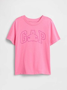 Camiseta Infantil Logo Urso, Rosa, GAP
