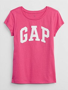 Camiseta Infantil Logo Glitter, Rosa, GAP