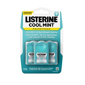 Tiras Refrescantes para o Hálito, Cool Mint PocketPaks, 72 Unidades, Listerine