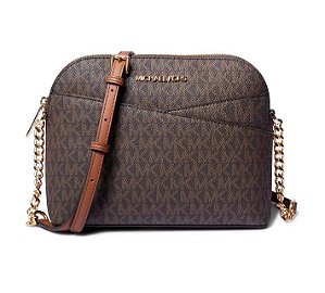 Bolsa Crossbody Jet Set Travel, MD Dome, Logo Brown, Michael Kors