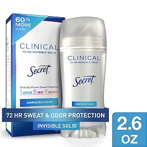 Desodorante Antitranspirante Clinical, Completely Clean, 73g, Secret
