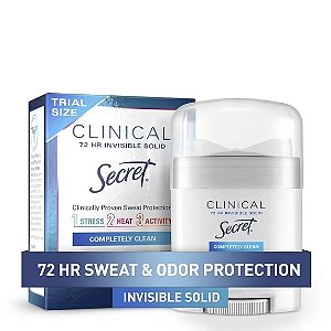 Desodorante Antitranspirante Clinical, Completely Clean, 14g, Secret