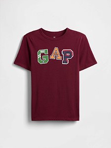 Camiseta Infantil Logo, Vinho, GAP