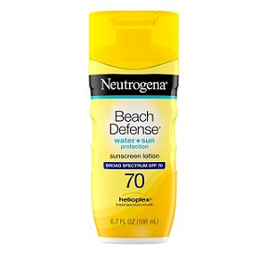 Protetor Solar Corpo e Rosto, Beach Defense Sunscreen Lotion SPF 70, 198mL, Neutrogena