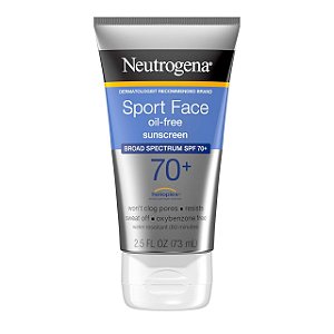 Protetor Solar Facial Esportivo, Sport Face Sunscreen SPF 70 Plus, 73mL, Neutrogena