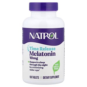 Melatonina, 10mg, Liberação Prolongada, 100 tabletes, Natrol