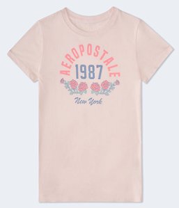Camiseta Feminina, 1987 Roses, Rosa Pink Flambe, Aeropostale